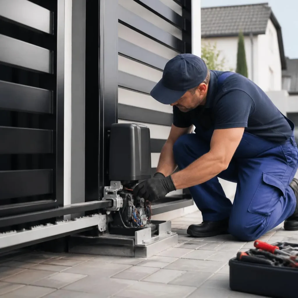 Automatic gate maintenance inspection on a residential gate in Austin, TX