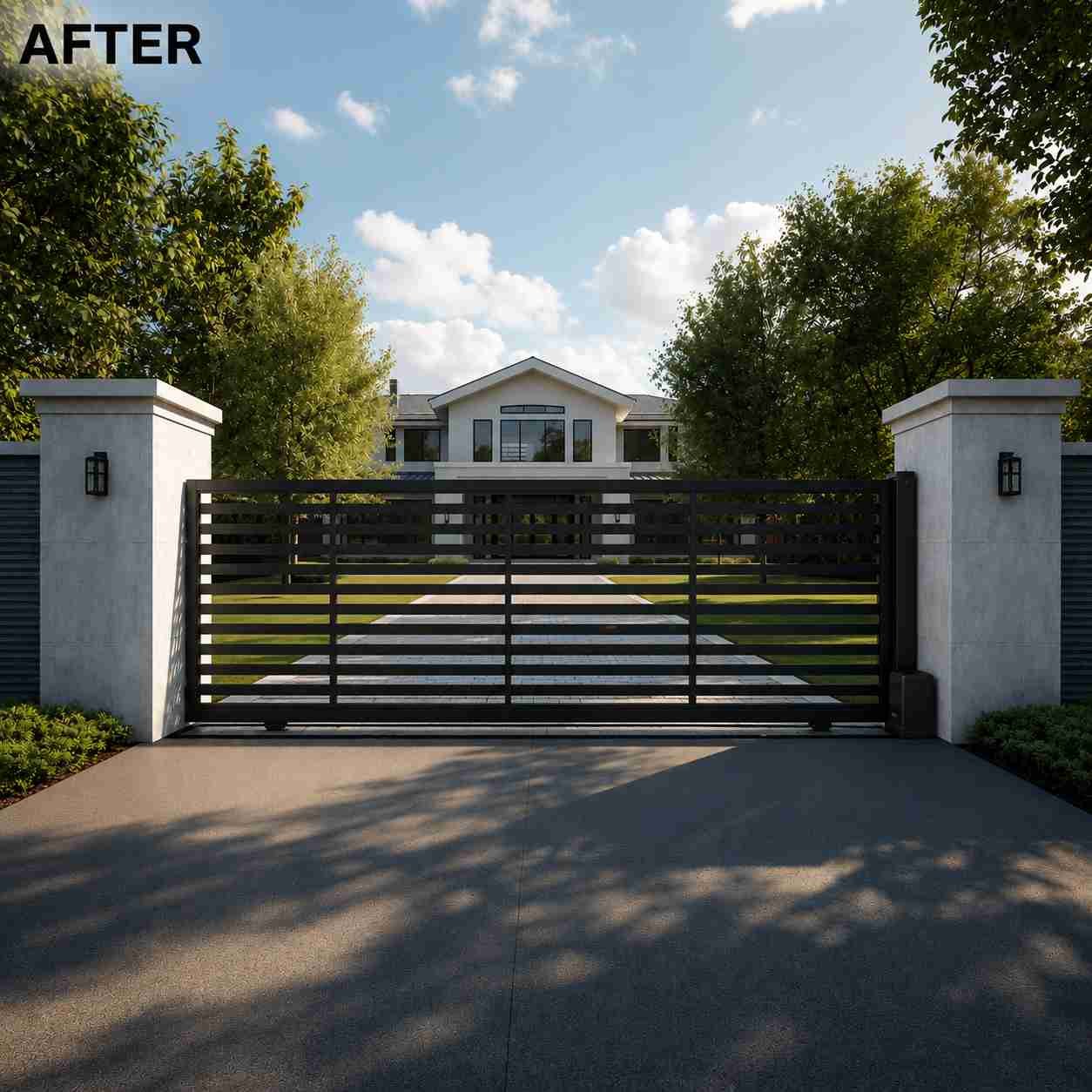 Residential driveway gate in Greater Austin