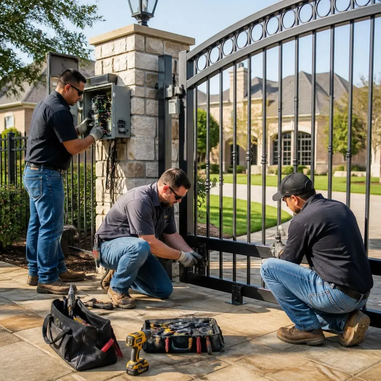 Austin gate repair technician fixing a gate in Austin, TX